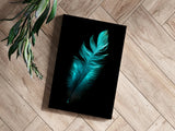 Teal Feather Aluminum Print.