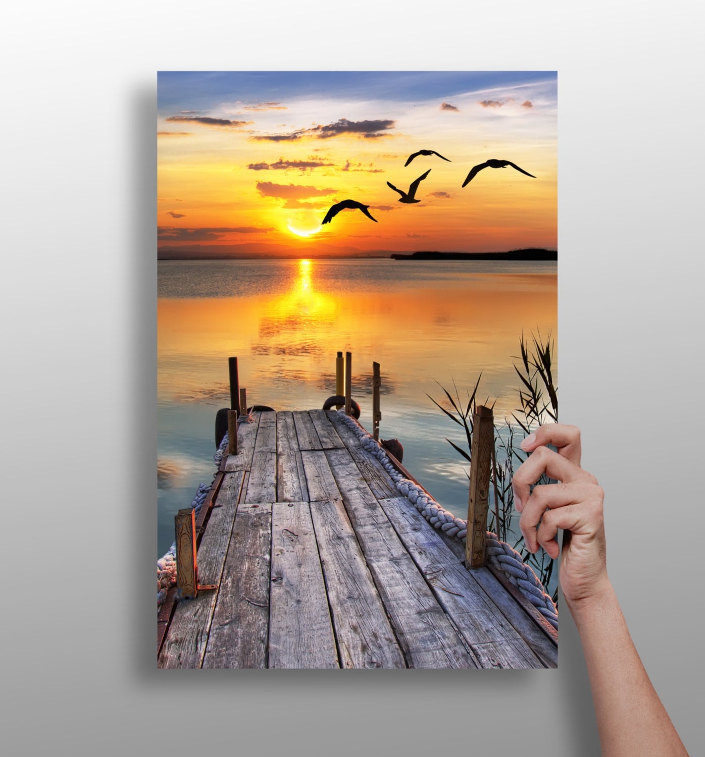 Sunset Lake View Aluminum Print.