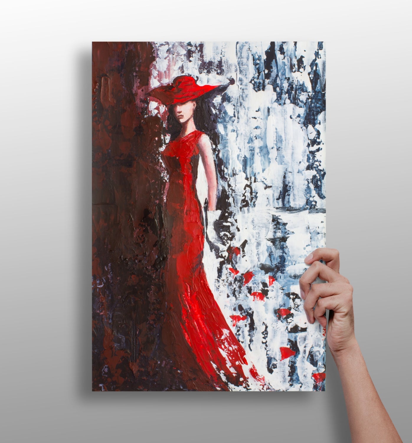 Woman in Red Aluminum Print.