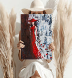 Woman in Red Aluminum Print.