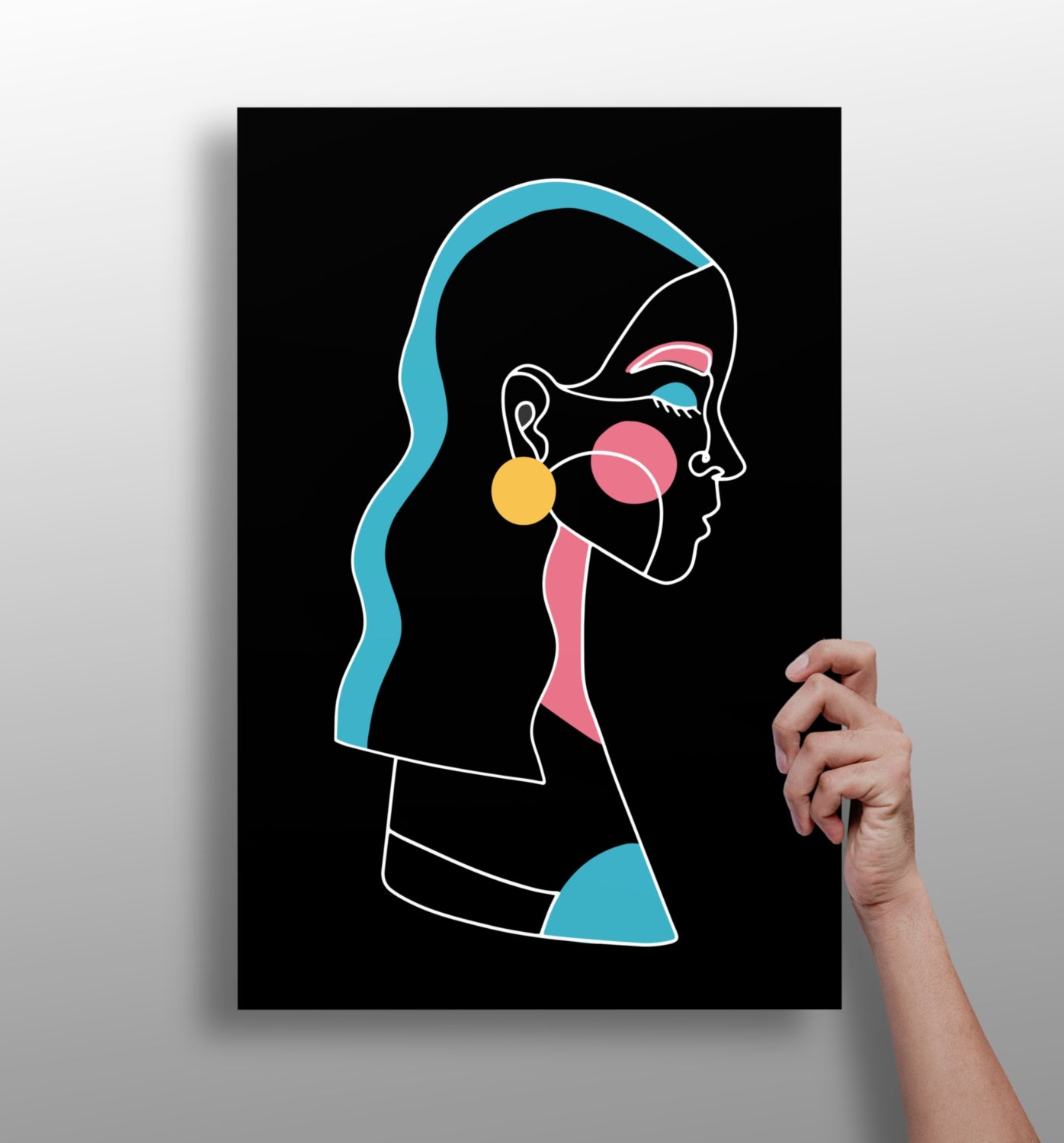 Line Art V2 Aluminum Print.