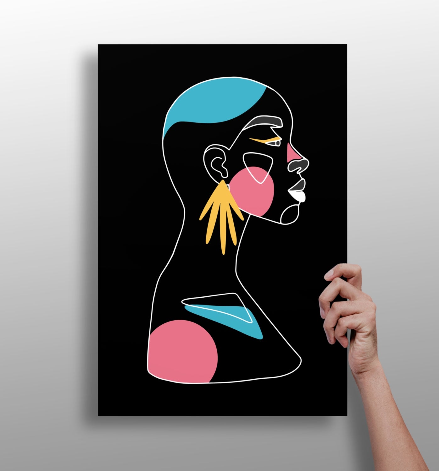 Line Art V4 Aluminum Print.