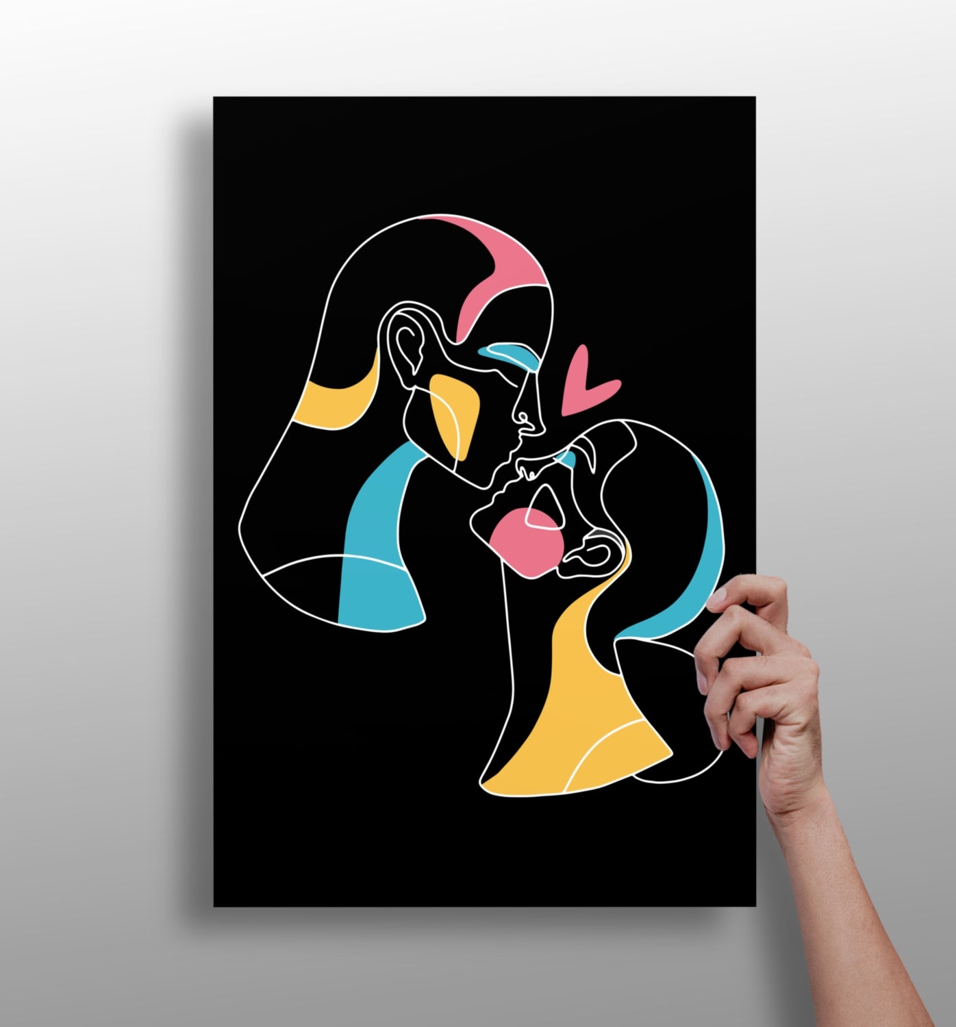 Line Art V6 Aluminum Print.