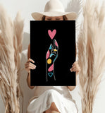 Line Art V8 Aluminum Print.