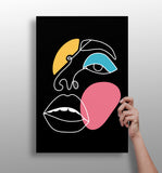 Line Art V9 Aluminum Print.