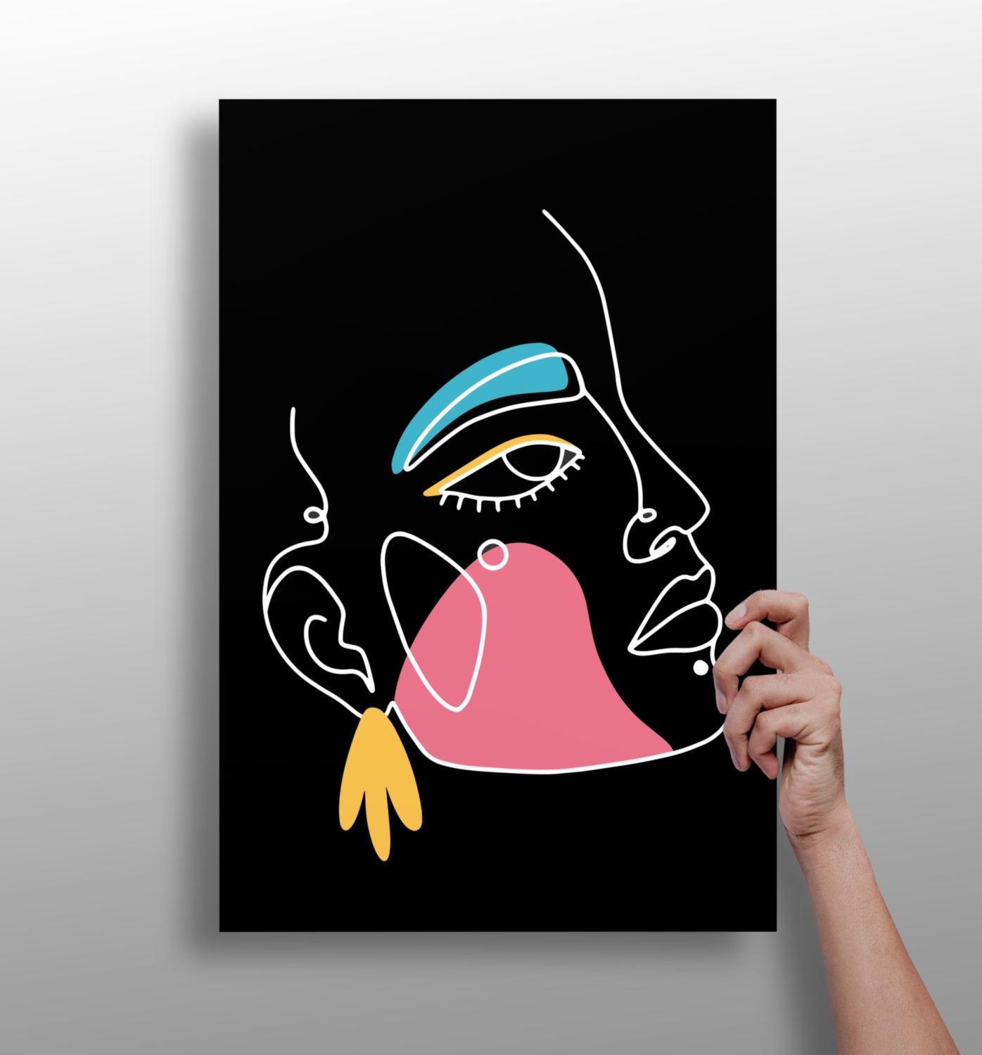 Line Art V11 Aluminum Print.