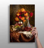 Wine and Flowers Aluminum Print.