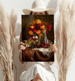 Wine and Flowers Aluminum Print.