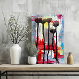 Abstract Flowers Aluminum Print.