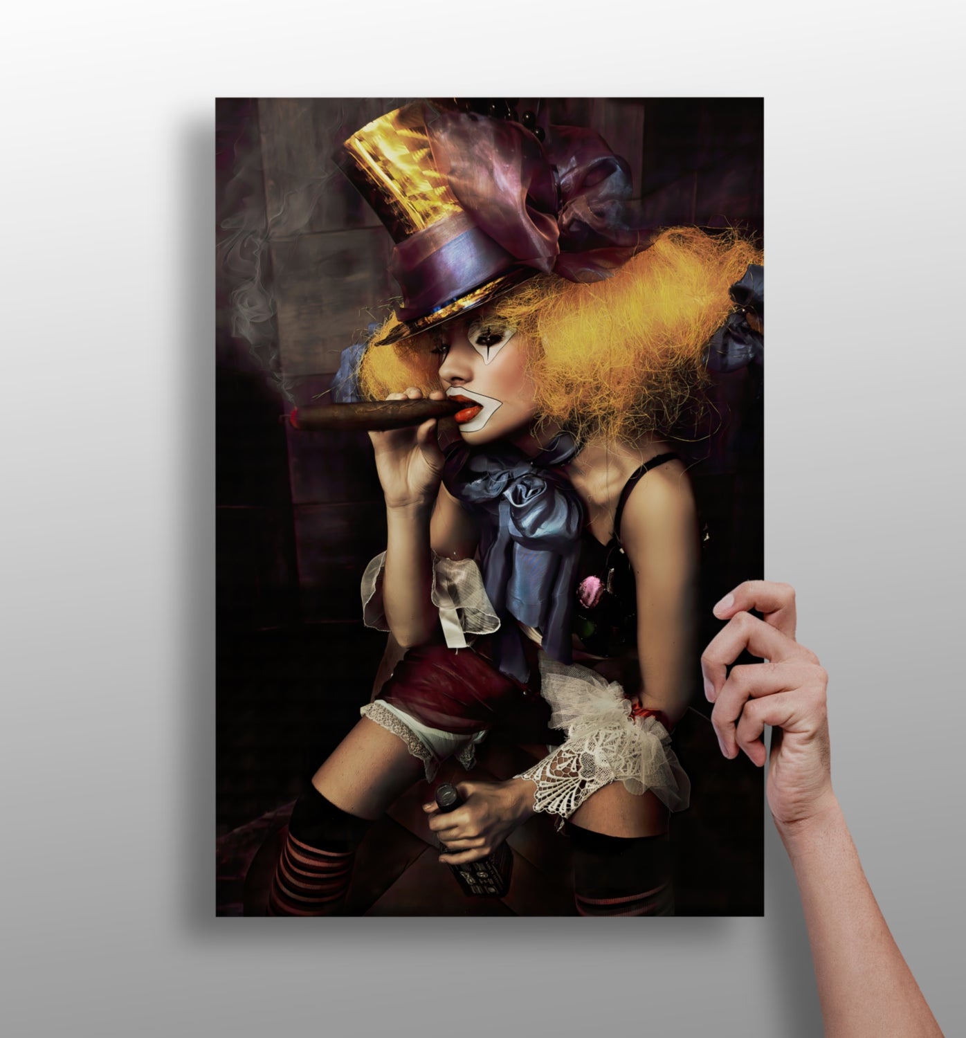 Woman Clown Aluminum Print.
