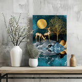 Deers at Night Aluminum Print.