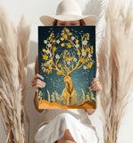 Golden Deer Aluminum Print.