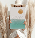 Line Art Modern Shape V7 Aluminum Print.