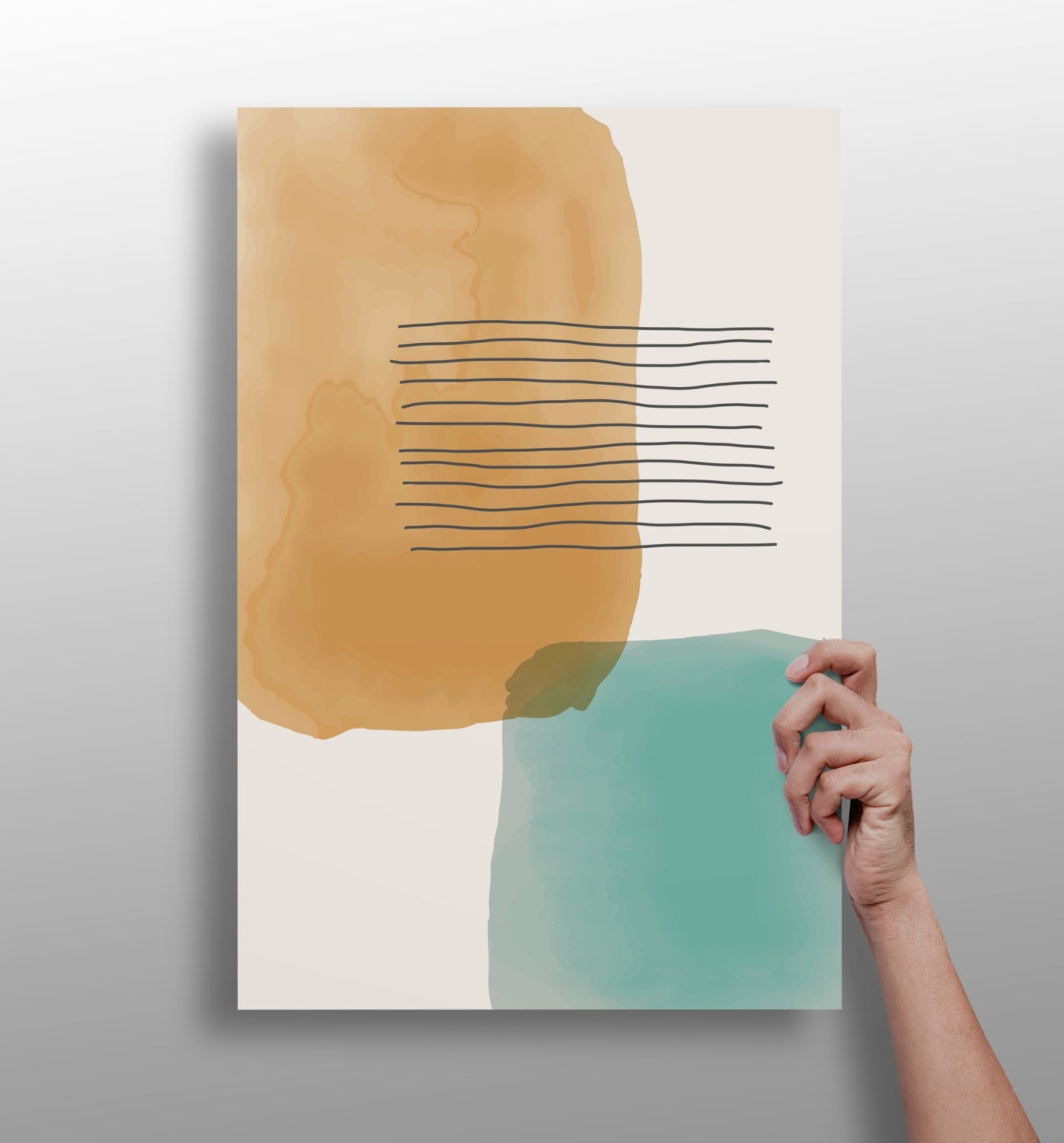 Line Art Modern Shape V9 Aluminum Print.