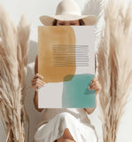 Line Art Modern Shape V9 Aluminum Print.