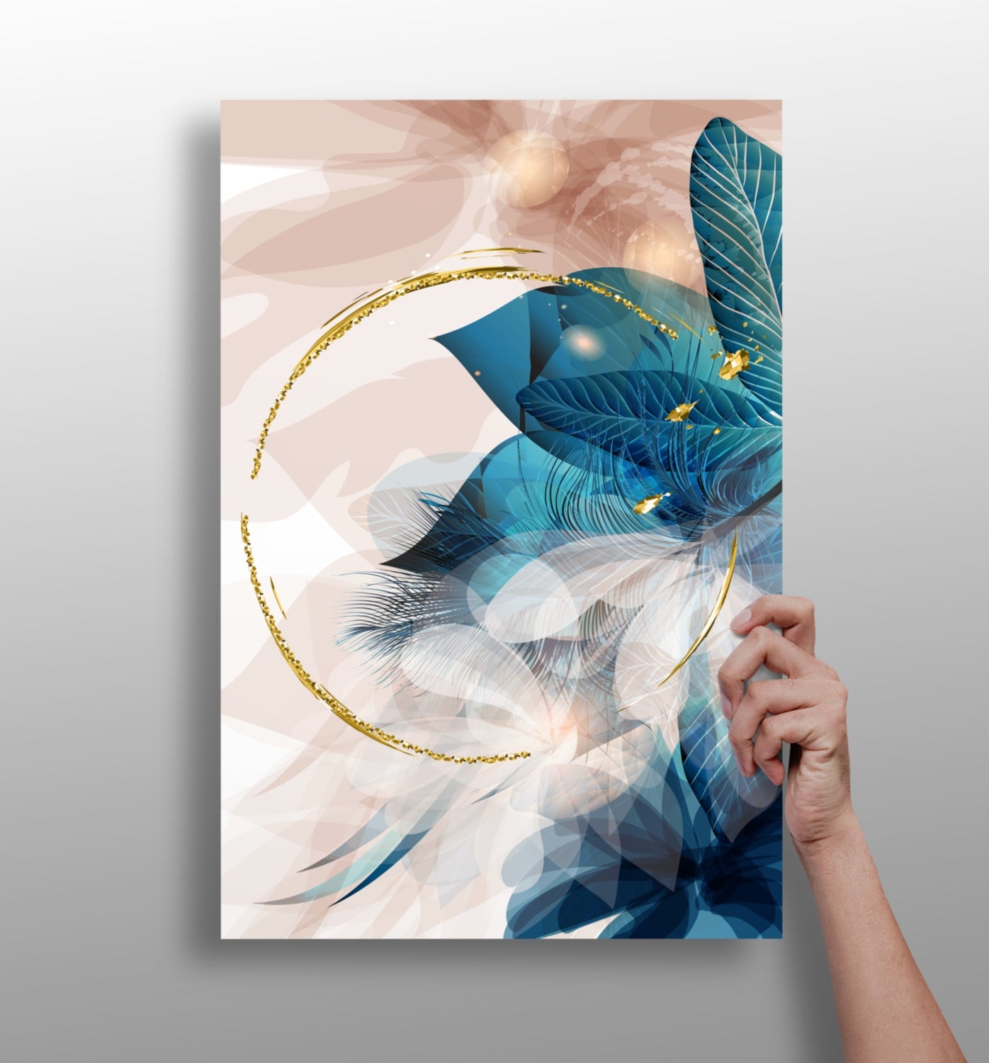 Abstract Teal Aluminum Print.