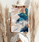 Abstract Teal Aluminum Print.