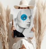 Girl With Blue Aluminum Print.
