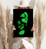 Woman in Style Green Aluminum Print.