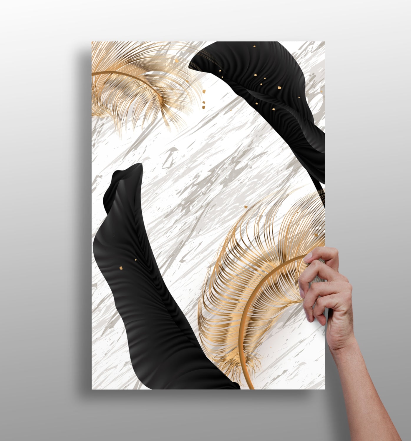 Modern Art Leaves V1 Aluminum Print.