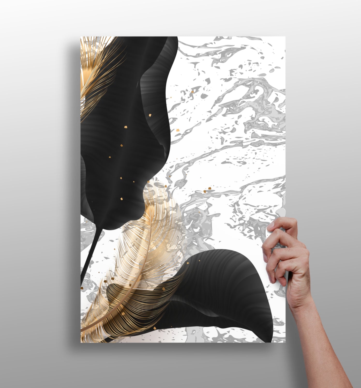 Modern Art Leaves V2 Aluminum Print.