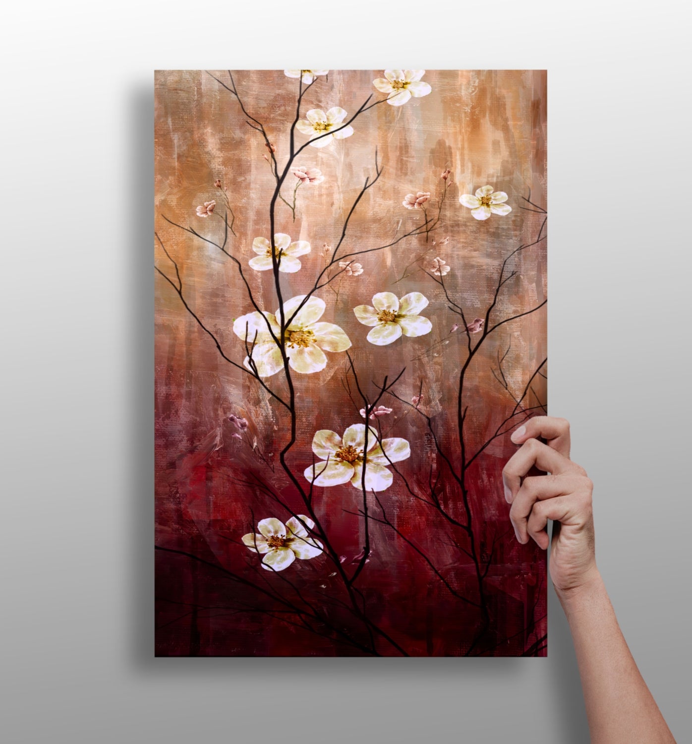 Abstract Flowers V1 Aluminum Print.