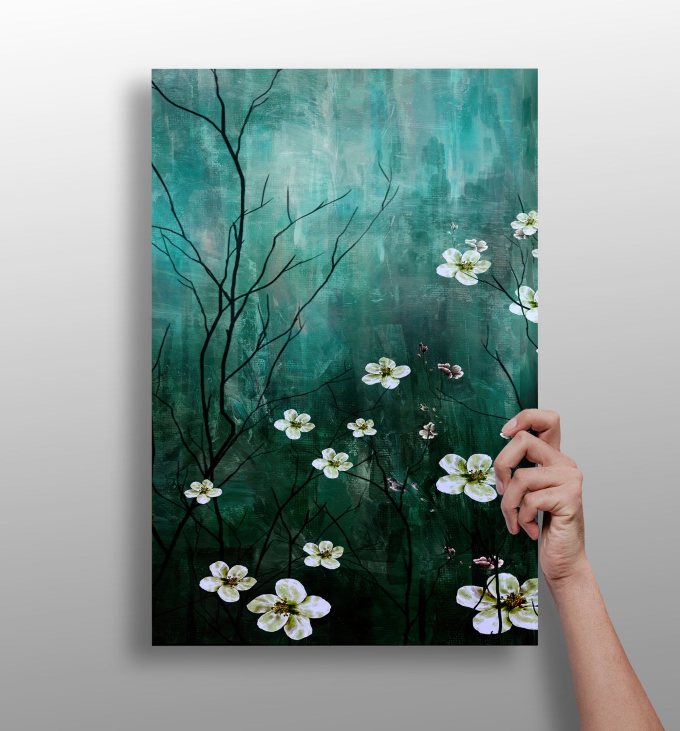 Abstract Flowers V2 Aluminum Print.