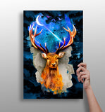 Deer at Night Aluminum Print.