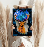 Deer at Night Aluminum Print.