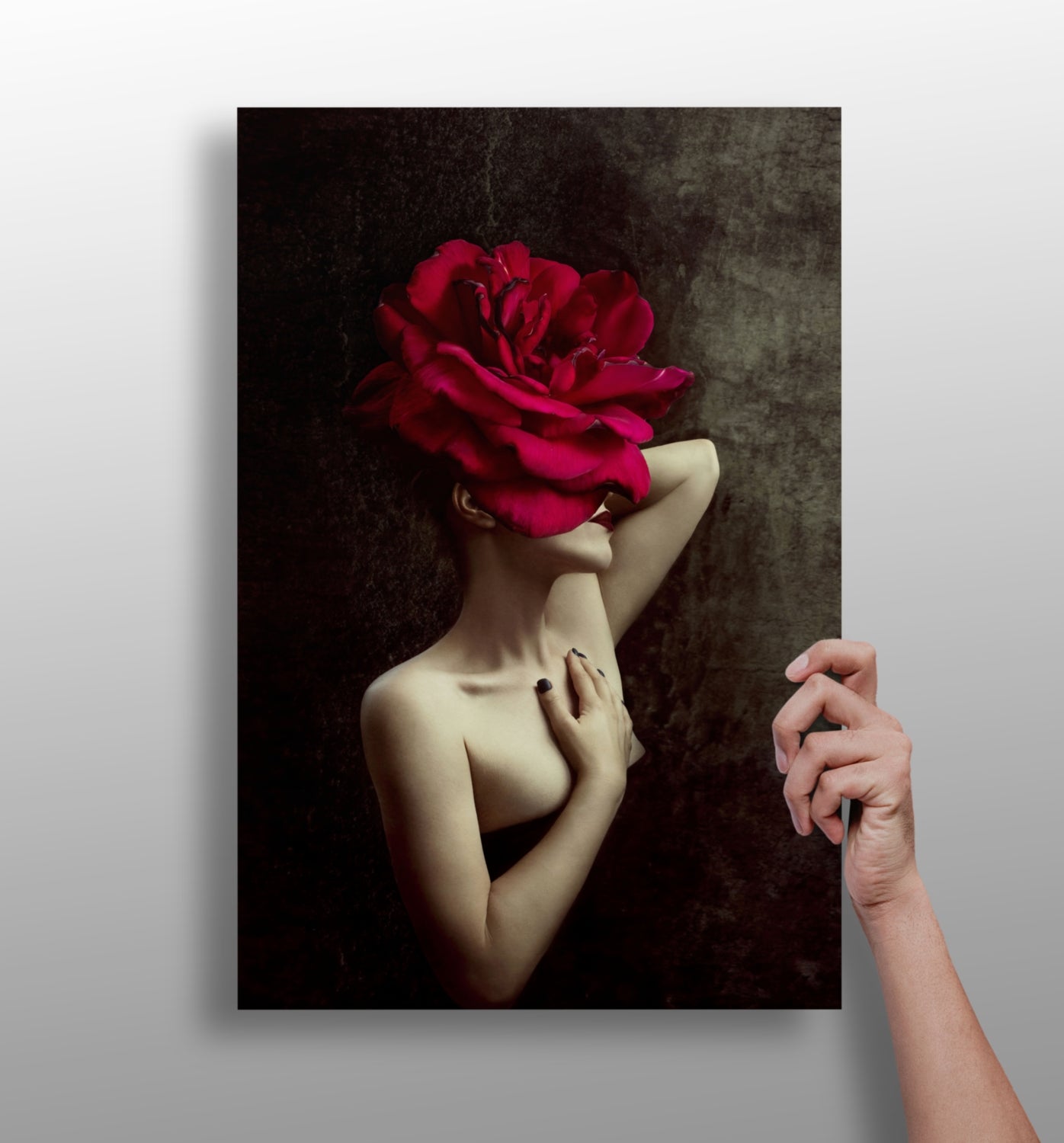Woman Abstract Flower Aluminum Print.