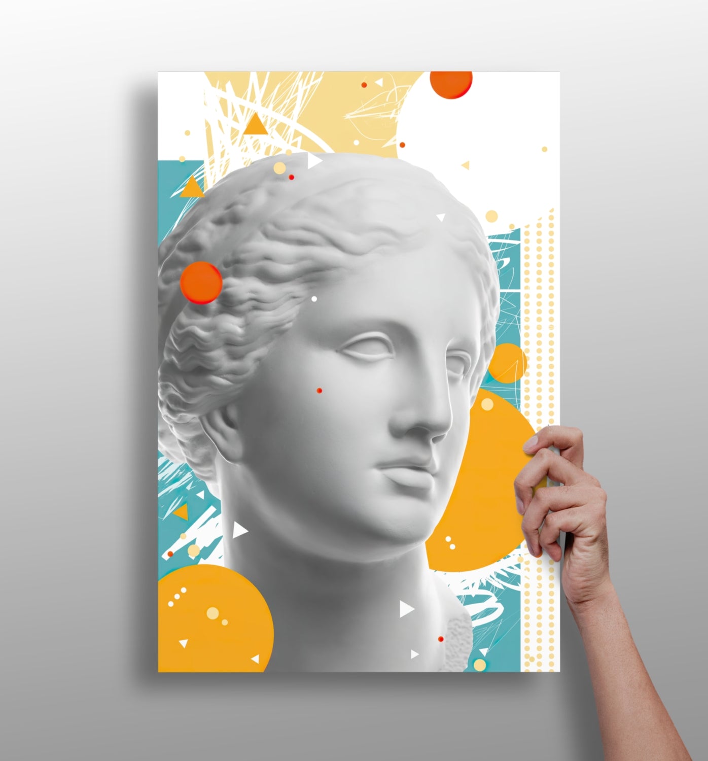 Statue Head Contemporary Aluminum Print.