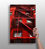 Stairs Red Aluminum Print.
