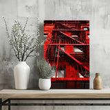Stairs Red Aluminum Print.