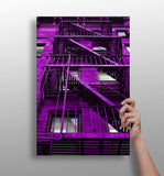 Stairs Purple Aluminum Print.