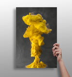 Abstract Yellow Smoke Aluminum Print.