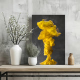 Abstract Yellow Smoke Aluminum Print.