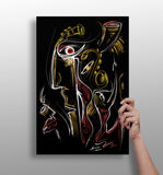 Abstract Art Faces Aluminum Print.