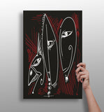 Abstract Art Faces Aluminum Print.