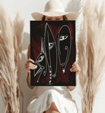 Abstract Art Faces Aluminum Print.