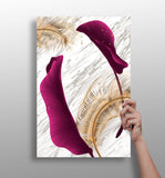 Burgundry Leaves Aluminum Print.