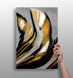 Gold-Gray Lines Aluminum Print.