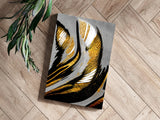 Gold-Gray Lines Aluminum Print.