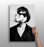 Woman in Smoke Aluminum Print.