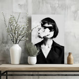 Woman in Smoke Aluminum Print.