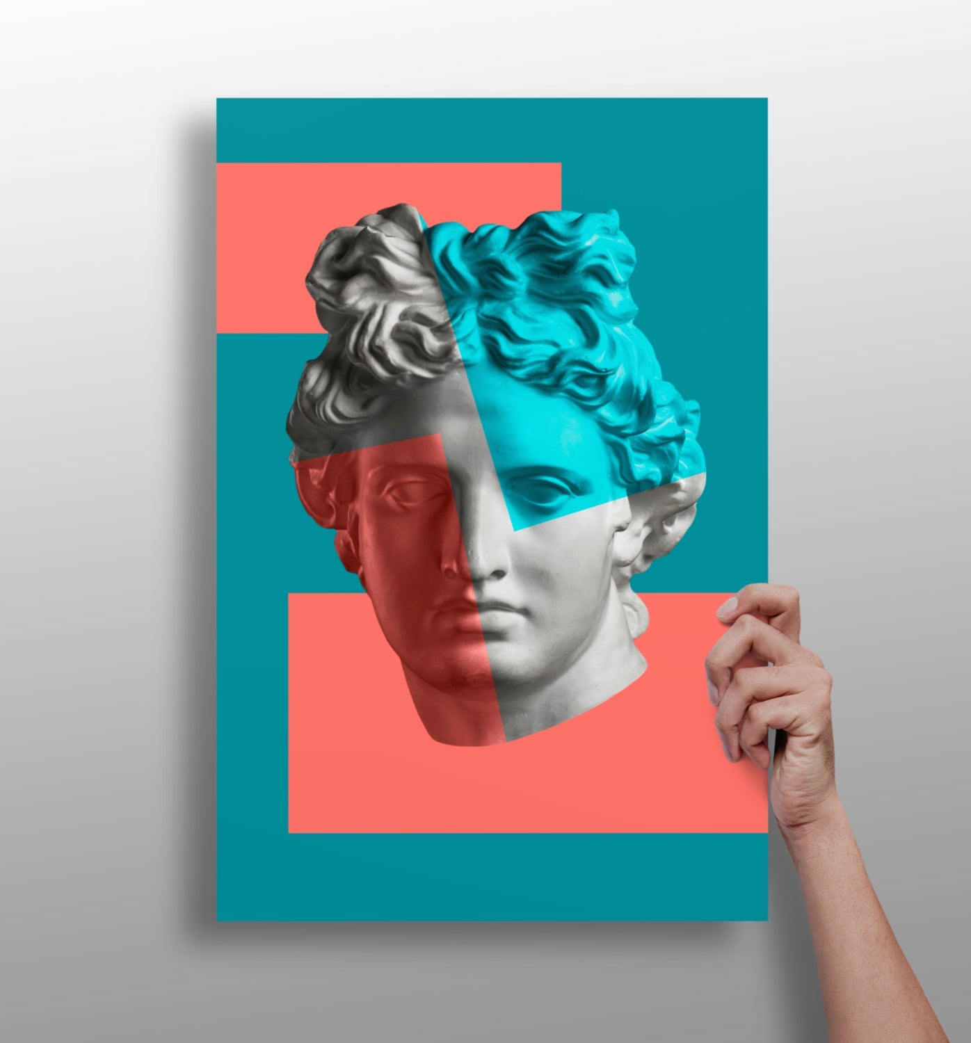 Statue Head Contemporary Aluminum Print.