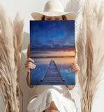 Dock View at Sunset Aluminum Print.