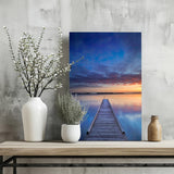 Dock View at Sunset Aluminum Print.