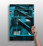 Stairs Teal Aluminum Print.