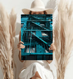 Stairs Teal Aluminum Print.