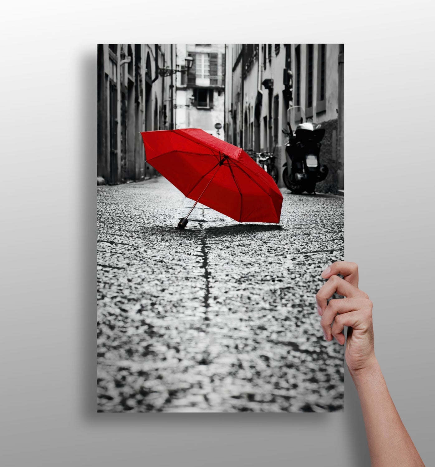 Red Umbrella Aluminum Print.